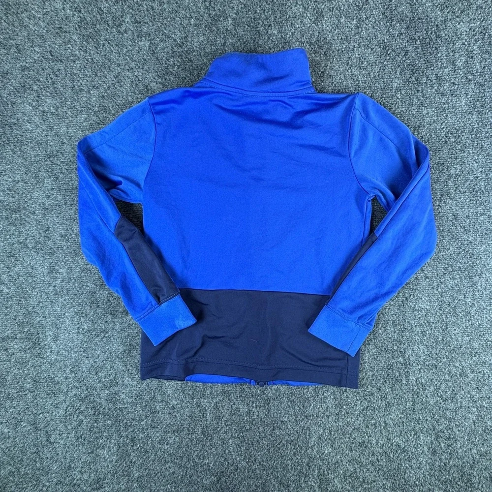 Nike‎ Track Jacket Boys 7 Blue Logo Mock Neck Long Sleeve Full Zip Performance